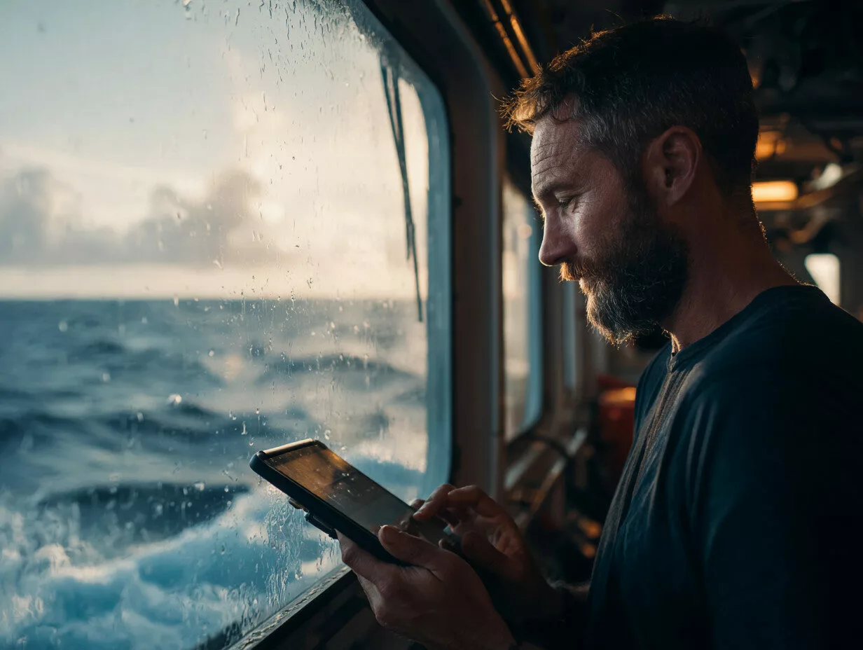 U8554719727 crew member talking to remote support staff via t 7727fef2 f861 47d3 be5e 93a8a7bd2fbb 0