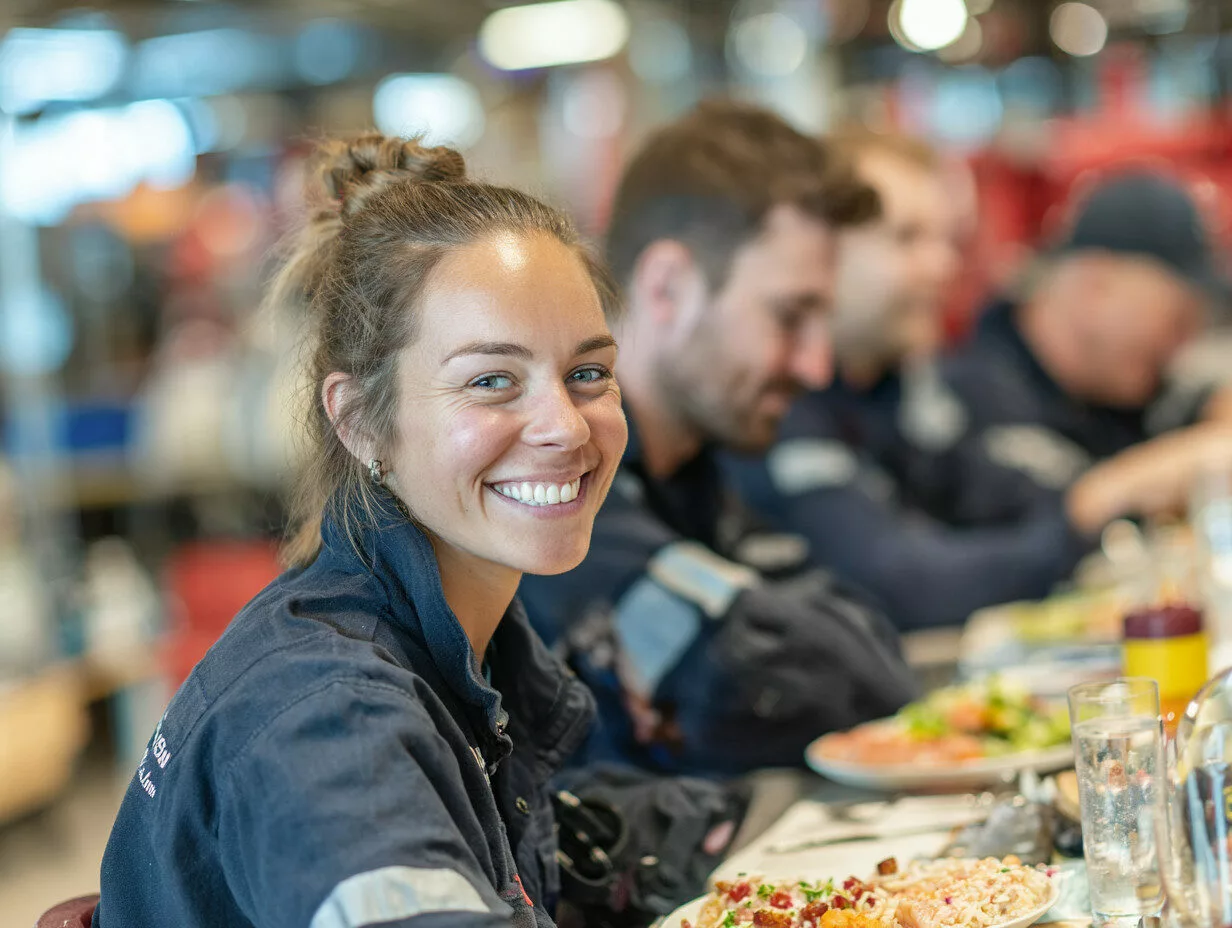 U8554719727 smiling offshore crew enjoying meals together at a4fd8a37 7b13 441d 98db 0c0ecbfac91e 0
